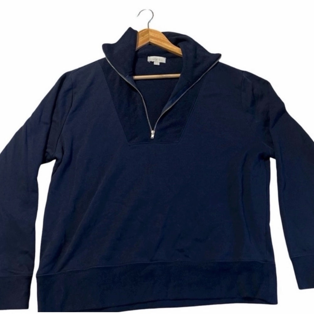 LOFT | Women's Navy Half-Zip Sweater | Size Medium (M)